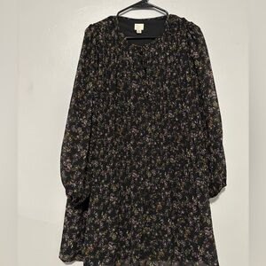 A New Day Black Dress with Floral Print